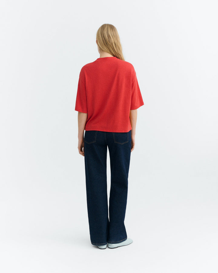 Oversize T-Shirt Lena Rot aus Hanf Thinking MU, Rückansicht
