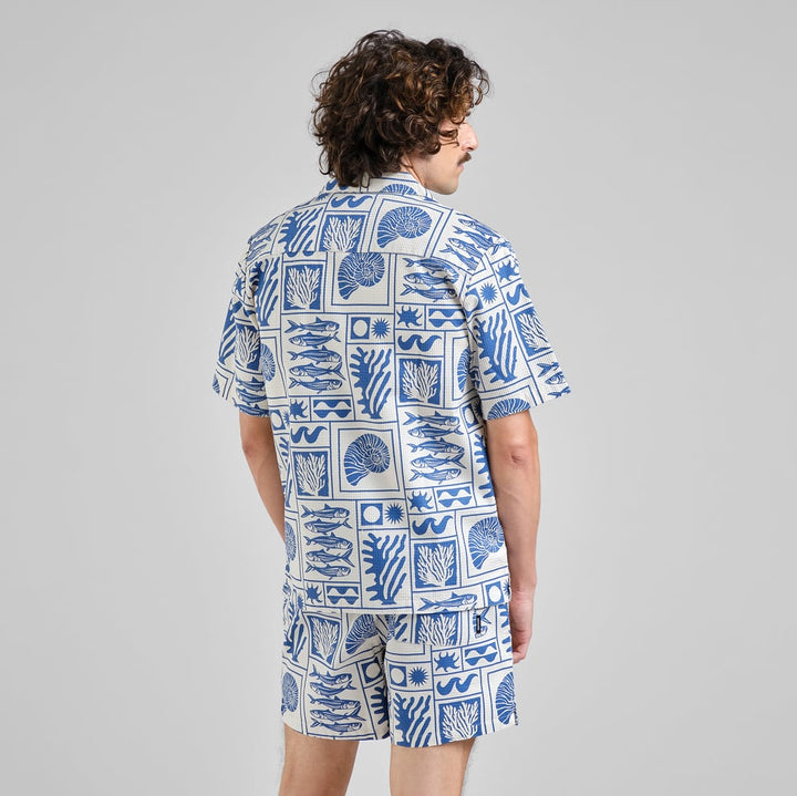 Hemd Shirt Marstrand Ocean Squares Oat White – Dedicated – Zweiblatt 3