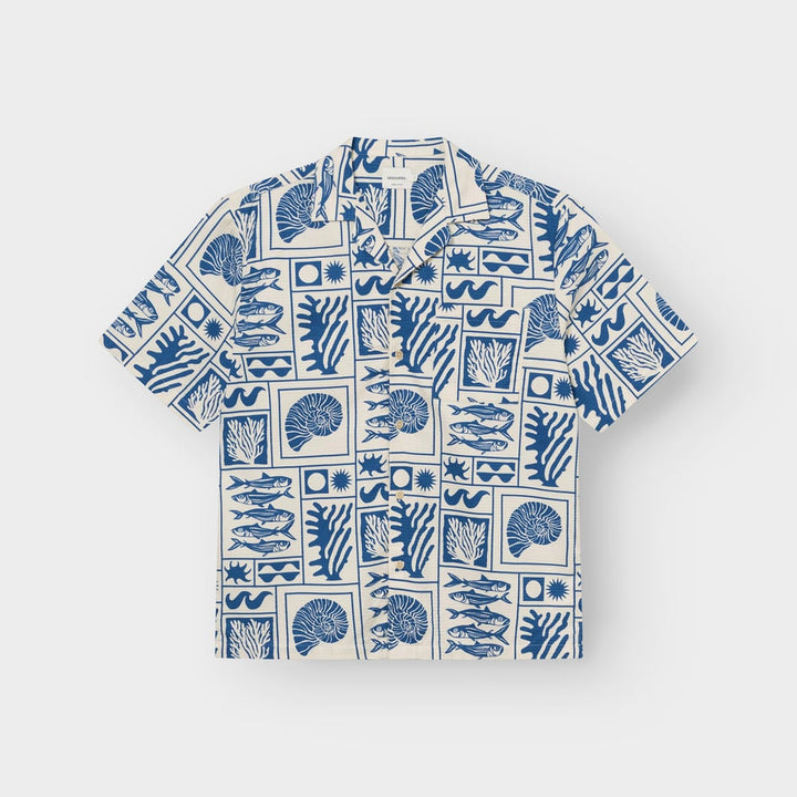 Hemd Shirt Marstrand Ocean Squares Oat White – Dedicated – Zweiblatt 5
