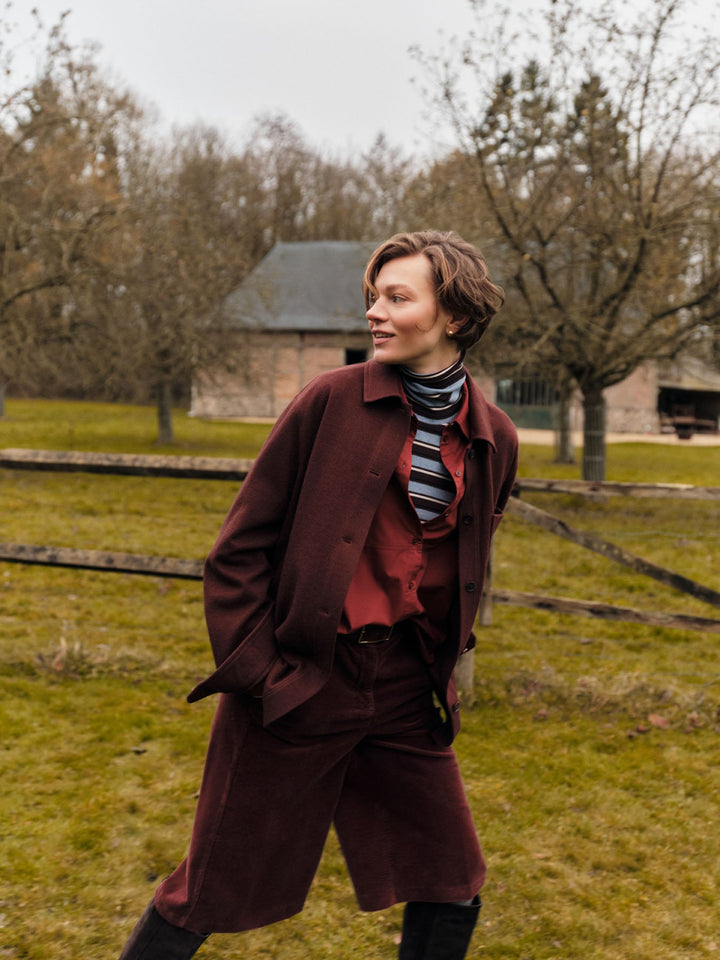 Hemdbluse GOTS Red Mahagony von Lanius Styling-Look