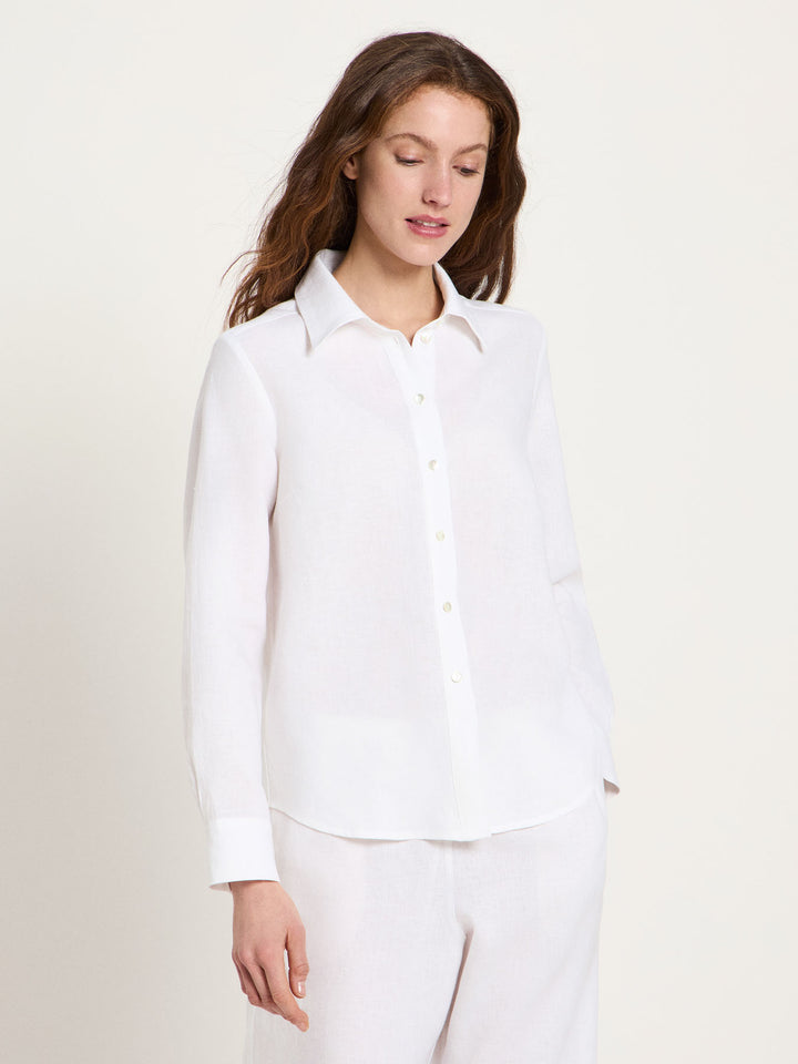 Hemdbluse aus Leinen GOTS White von Lanius