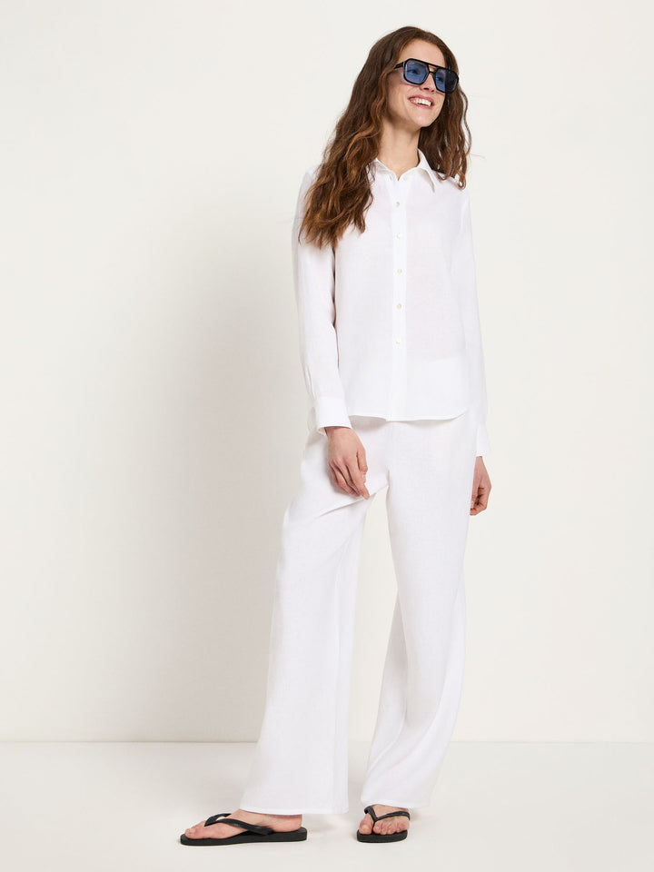 Hemdbluse aus Leinen GOTS White von Lanius