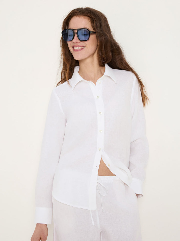 Hemdbluse aus Leinen GOTS White von Lanius