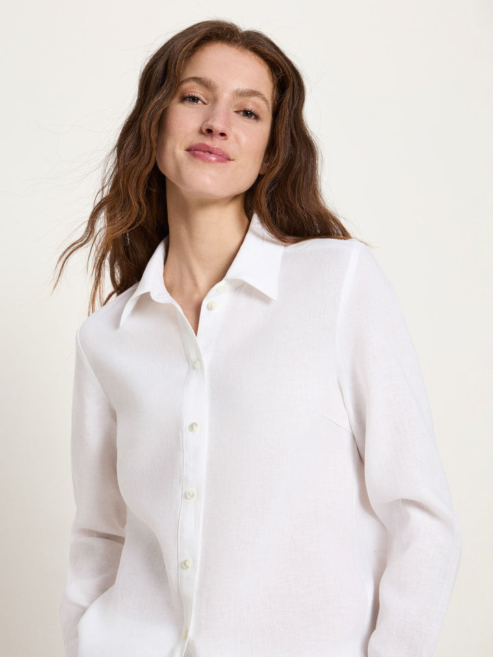 Hemdbluse aus Leinen GOTS White von Lanius