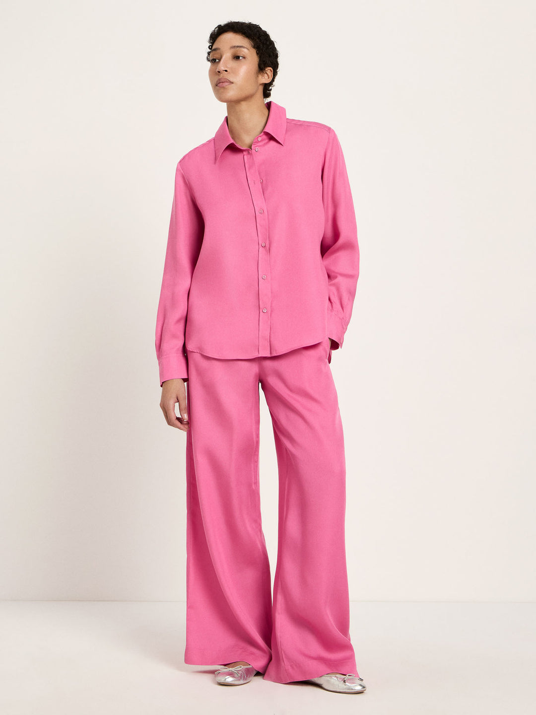 Hemdbluse aus Tencel Bright Orchid von Lanius