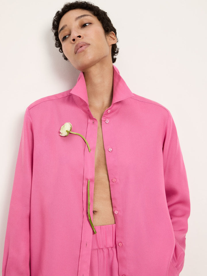Hemdbluse aus Tencel Bright Orchid von Lanius