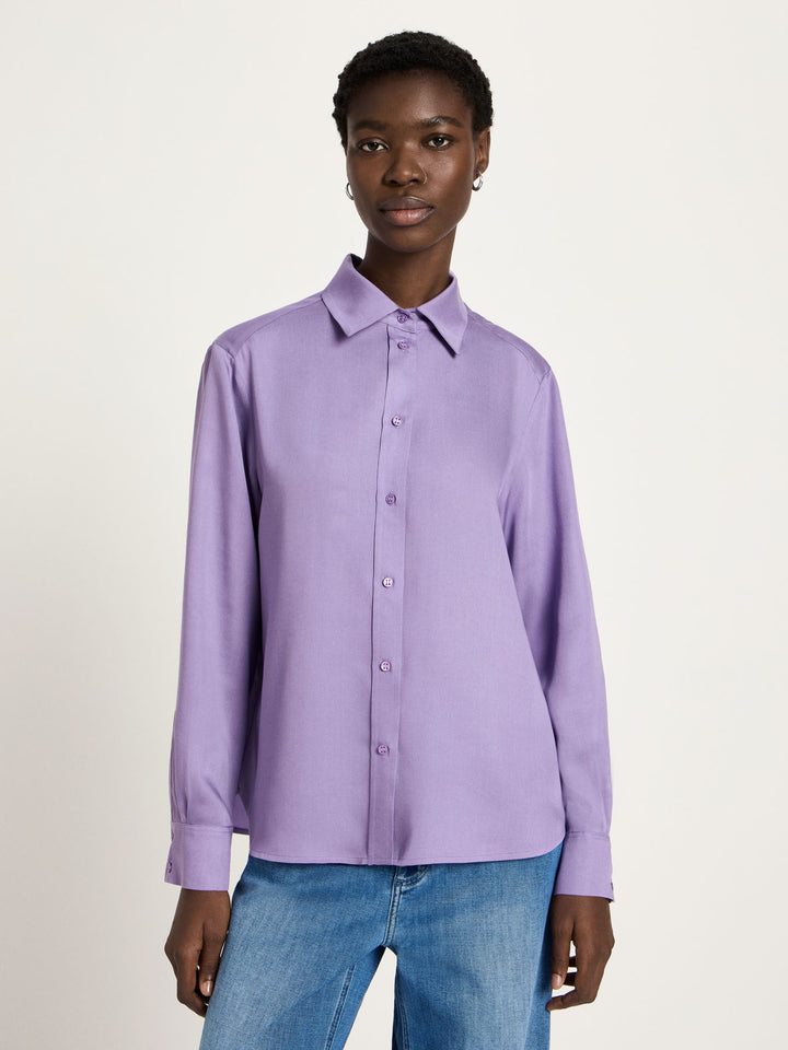 Hemdbluse aus Tencel Purple Haze von Lanius