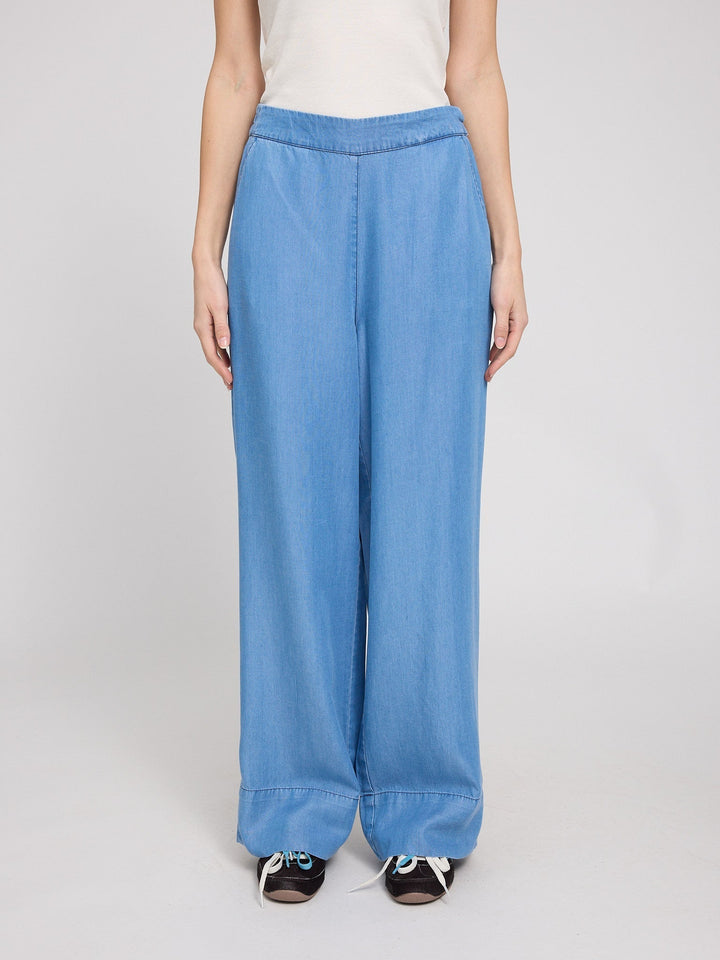 Hose Wide Leg Tencel Dark Blue Wash von Mazine Vorderansicht