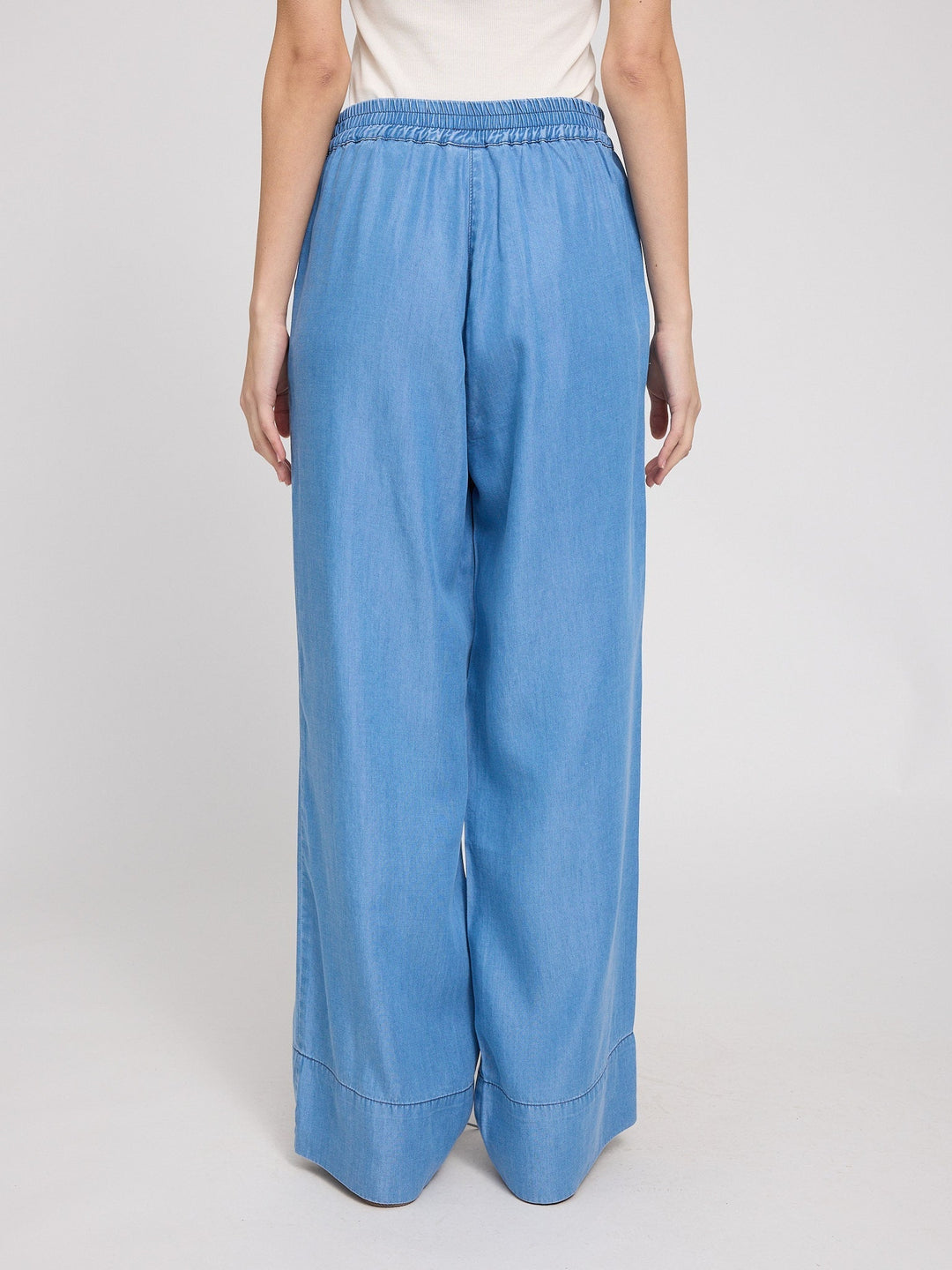 Hose Wide Leg Tencel Dark Blue Wash von Mazine Rückansicht