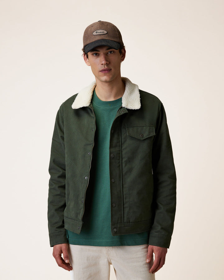 Jacke Seillon Woven Dunkelgrün von Faguo