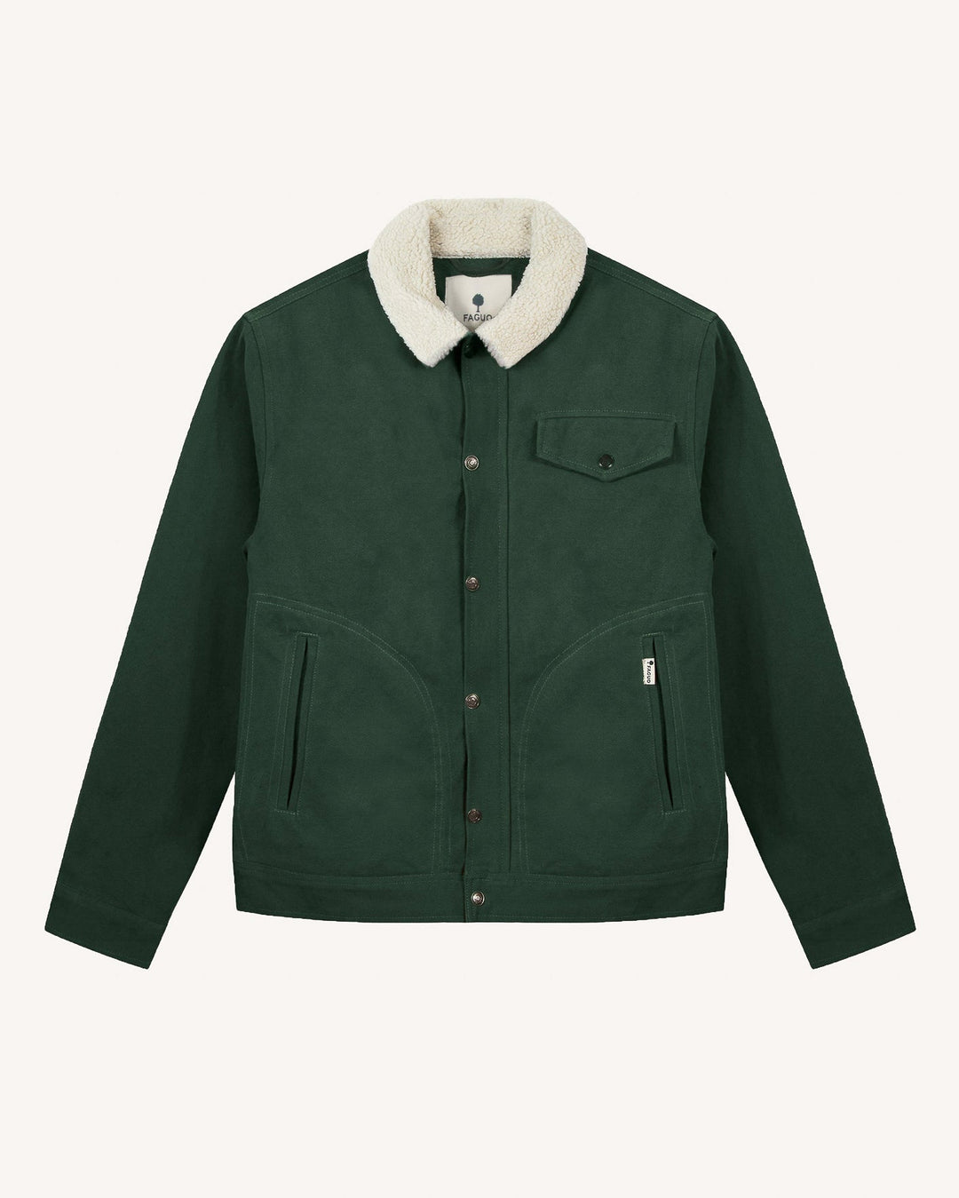 Herrenjacke Seillon Woven Grün mit Sherpa-Futter von Faguo