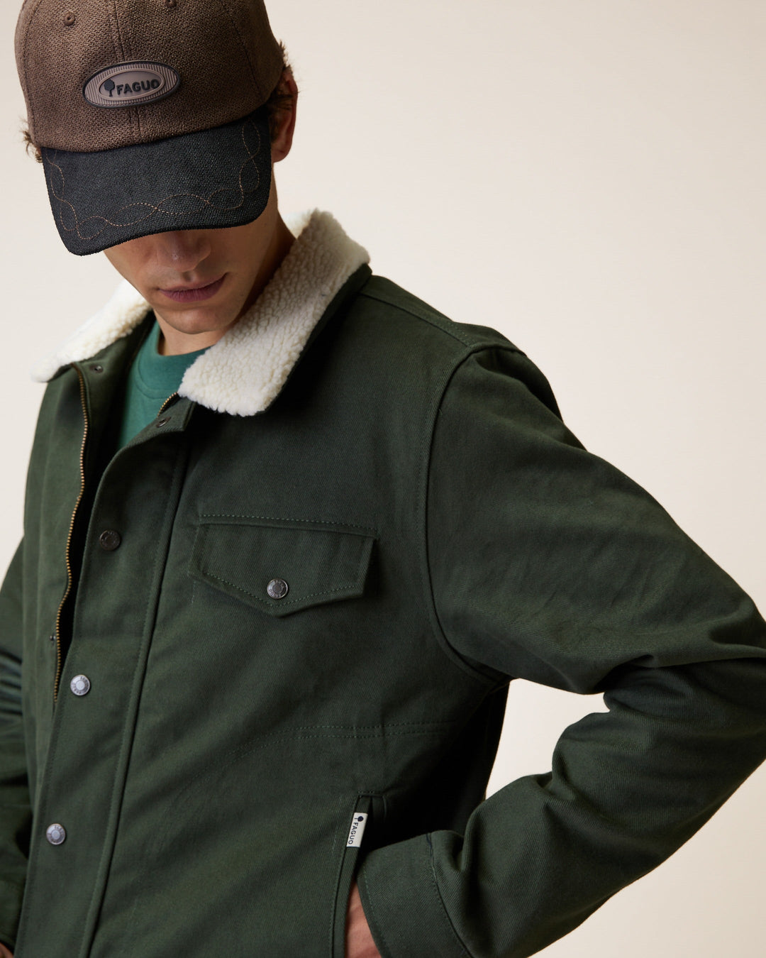 Jacke Seillon Woven Dunkelgrün von Faguo kaufen – Zweiblatt