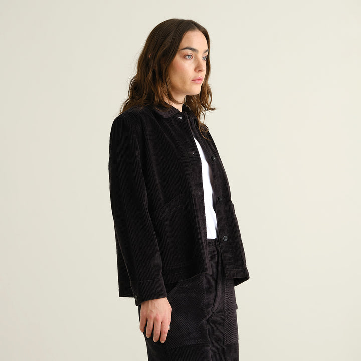 Jacket Stiby Corduroy Black von Dedicated, Seitenansicht
