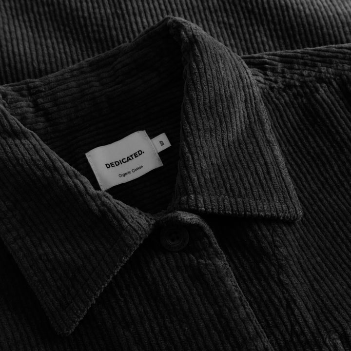 Jacket Stiby Corduroy Black von Dedicated, Detail Kragen