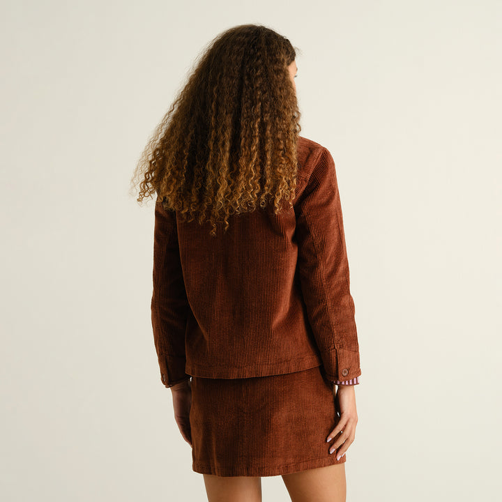 Jacket Stiby Corduroy Cappuccino Brown von Dedicated, Rückansicht