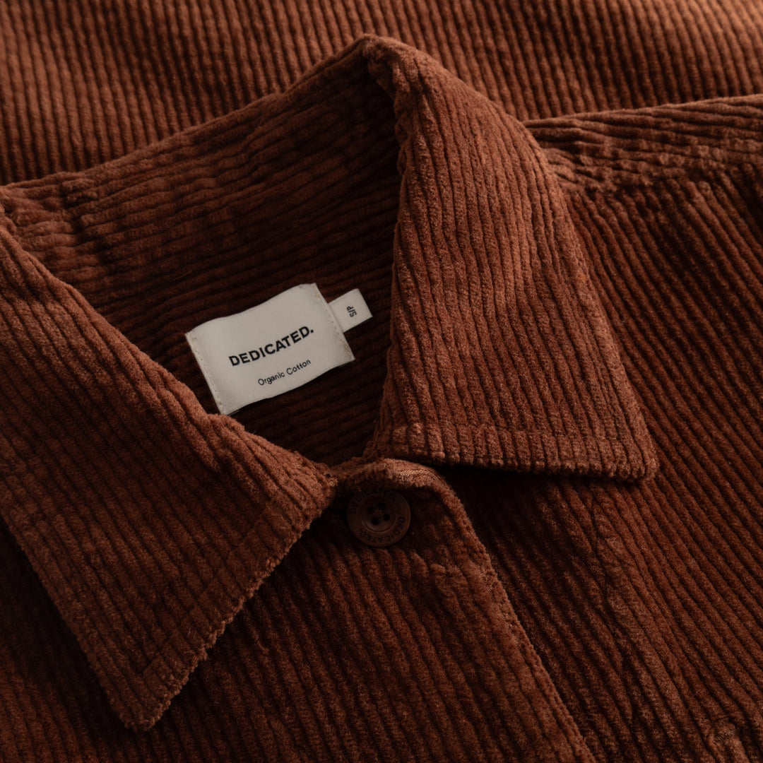 Jacket Stiby Corduroy Cappuccino Brown von Dedicated, Detail Kragen