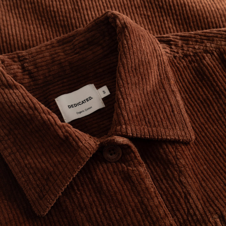 Jacket Stiby Corduroy Cappuccino Brown von Dedicated, Detail Kragen
