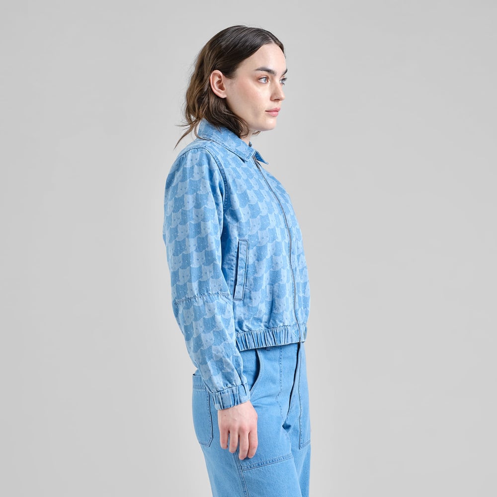 Jacket Sunna Denim Pepita Cats Light Blue – Dedicated – Zweiblatt 3