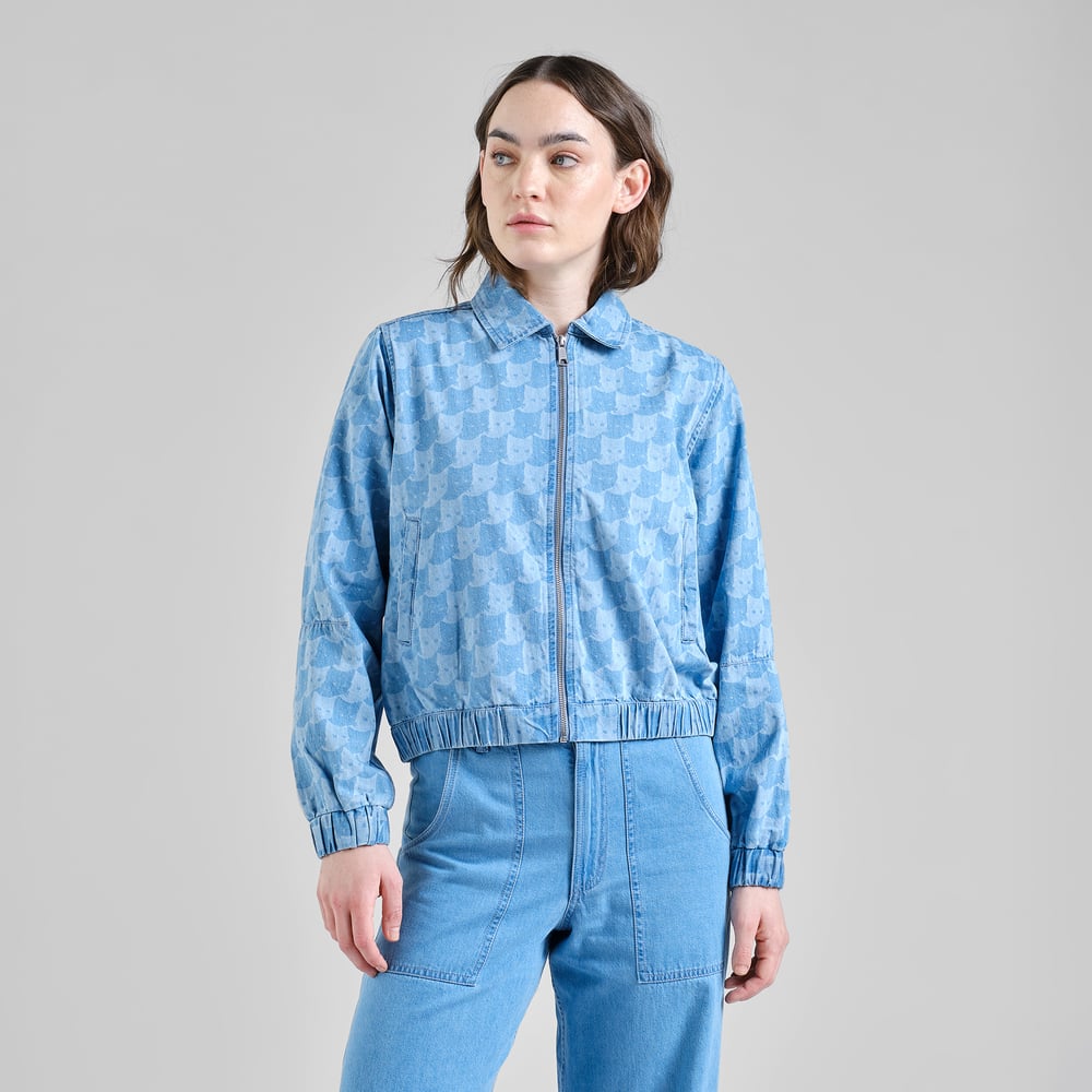 Jacket Sunna Denim Pepita Cats Light Blue – Dedicated – Zweiblatt 5