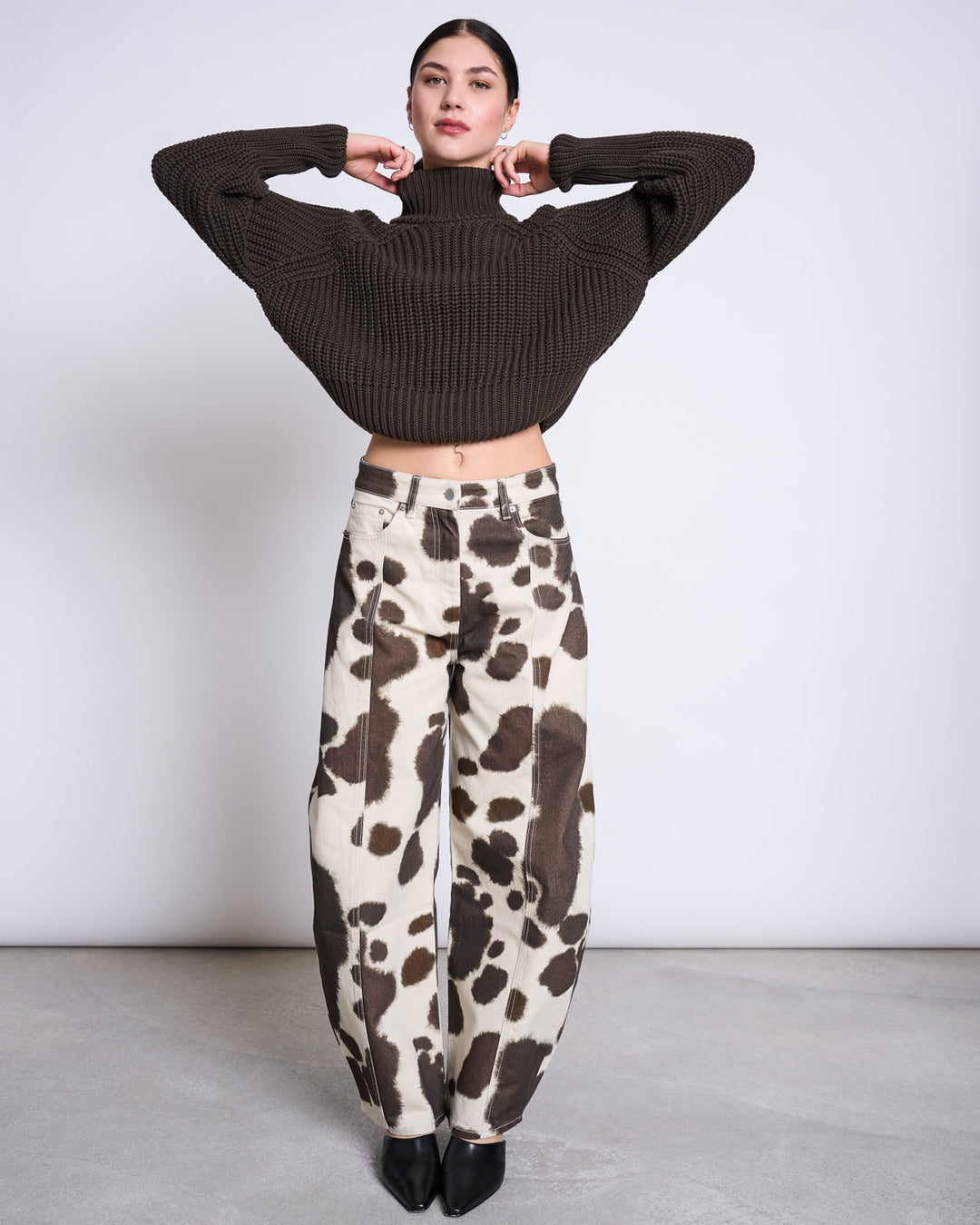 Jeans Barrel Leg Faya Cow Print von JAN 'N JUNE