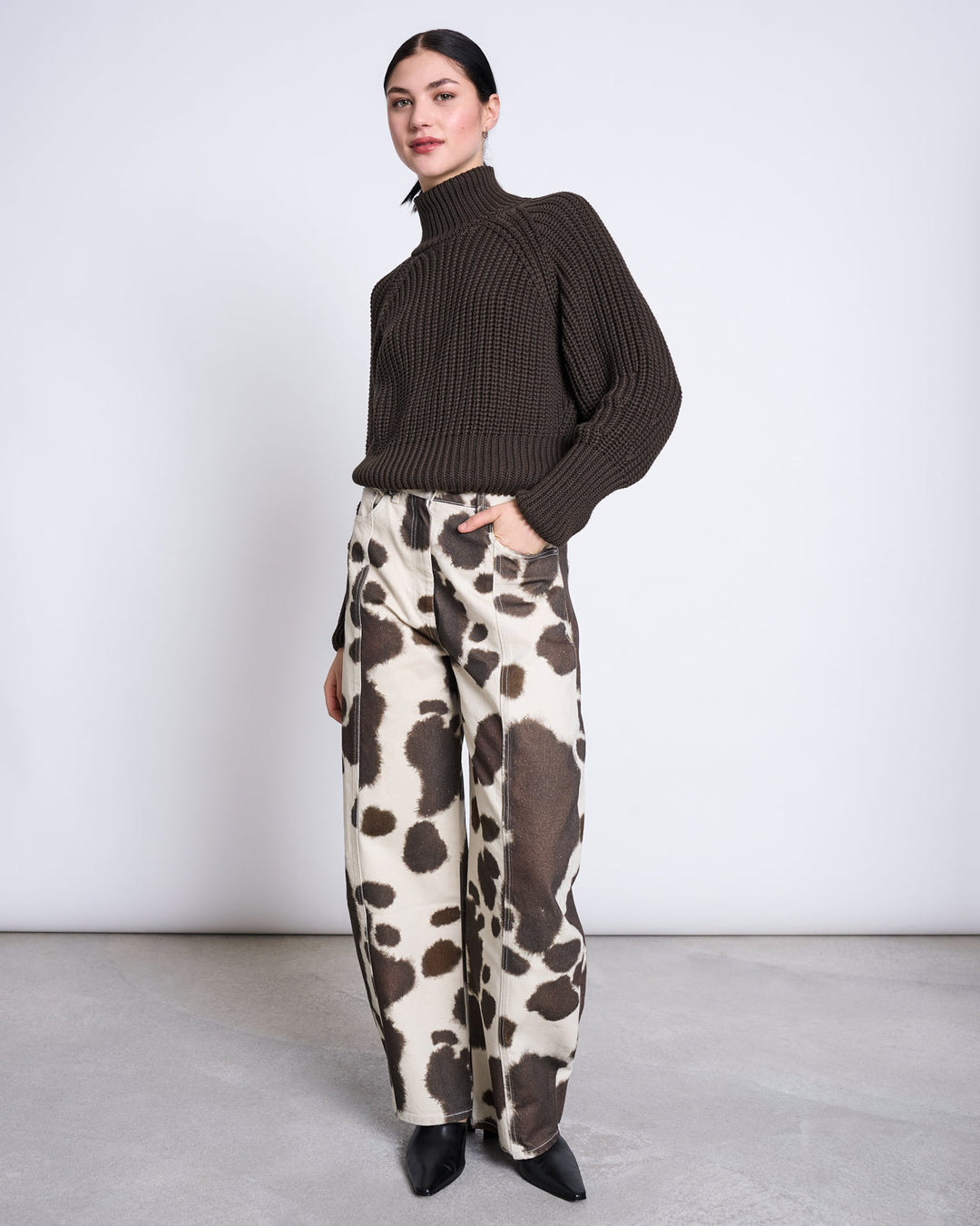 Jeans Barrel Leg Faya Cow Print von JAN 'N JUNE