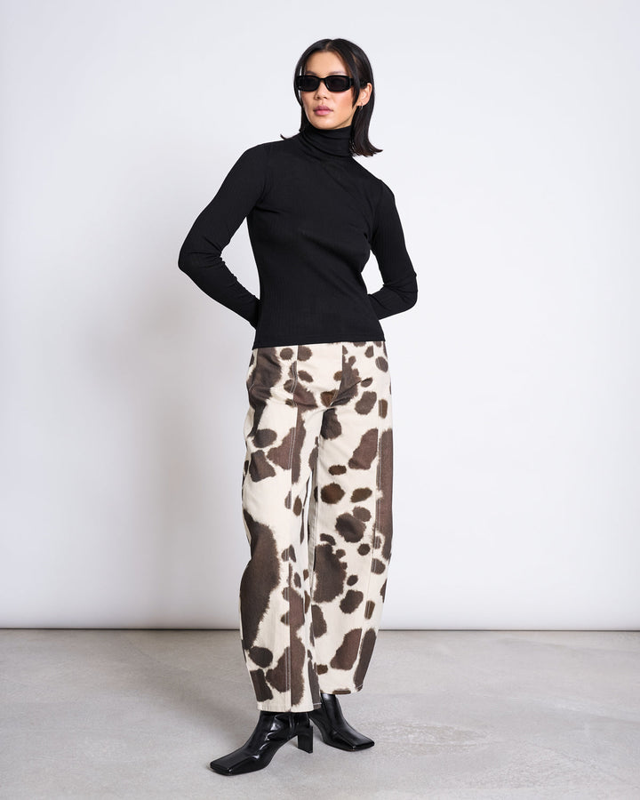 Jeans Barrel Leg Faya Cow Print von JAN 'N JUNE