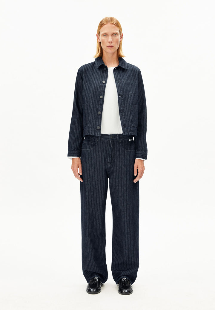 Jeans HAAYI Herringbone Baggy in Rinse von ARMEDANGELS, Nahaufnahme