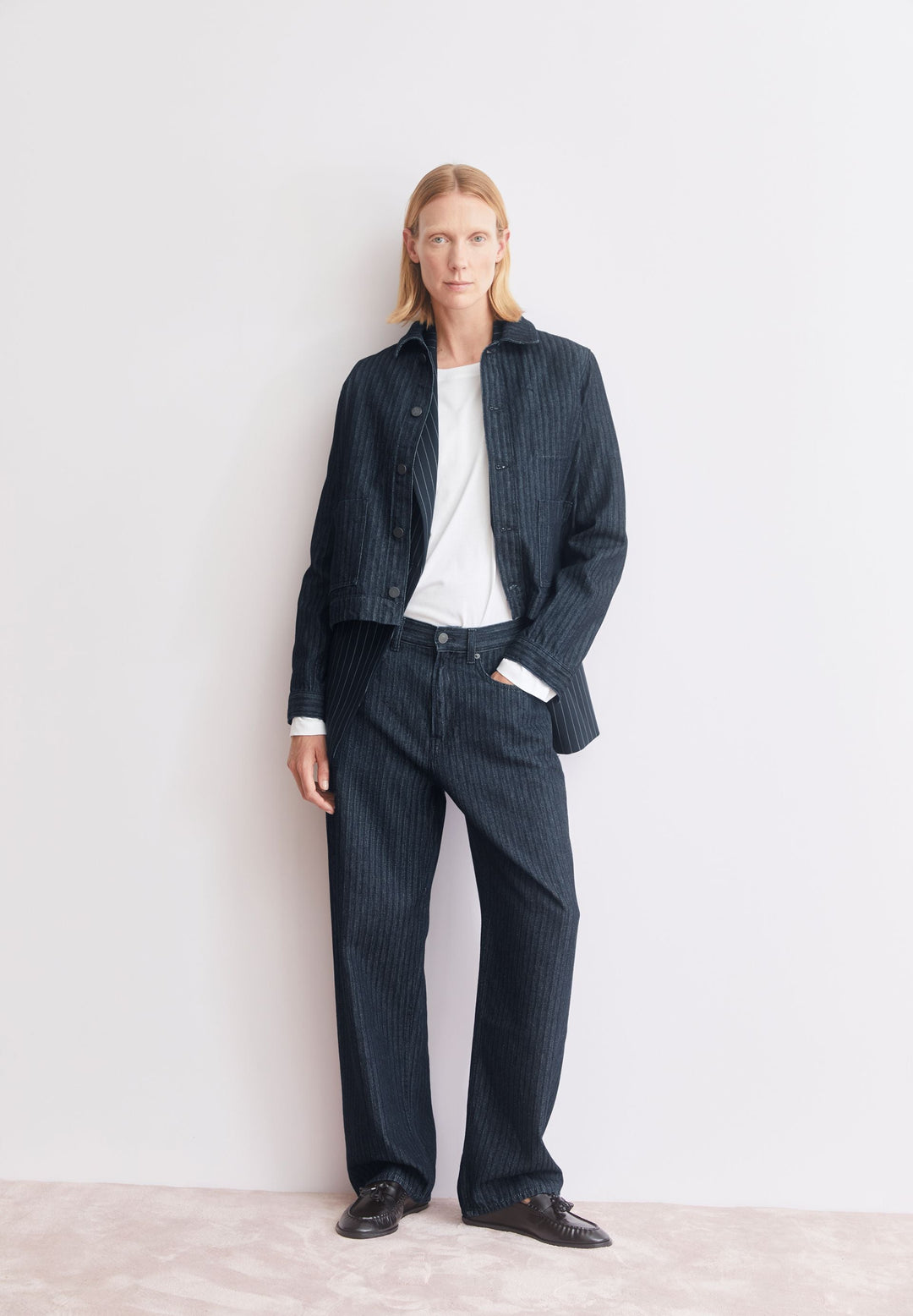 Jeans HAAYI Herringbone Baggy in Rinse von ARMEDANGELS, Detailansicht