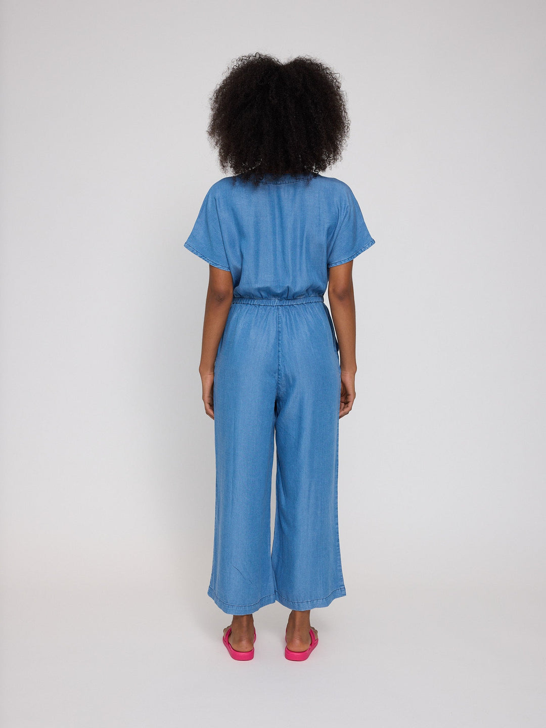Jumpsuit Wide Leg Tencel Dark Blue Wash von Mazine Rückansicht