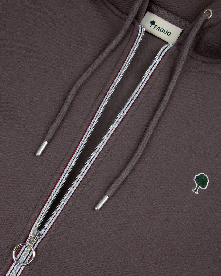 Kapuzen-Sweatjacke Mesnil Grauviolett von Faguo Detailansicht