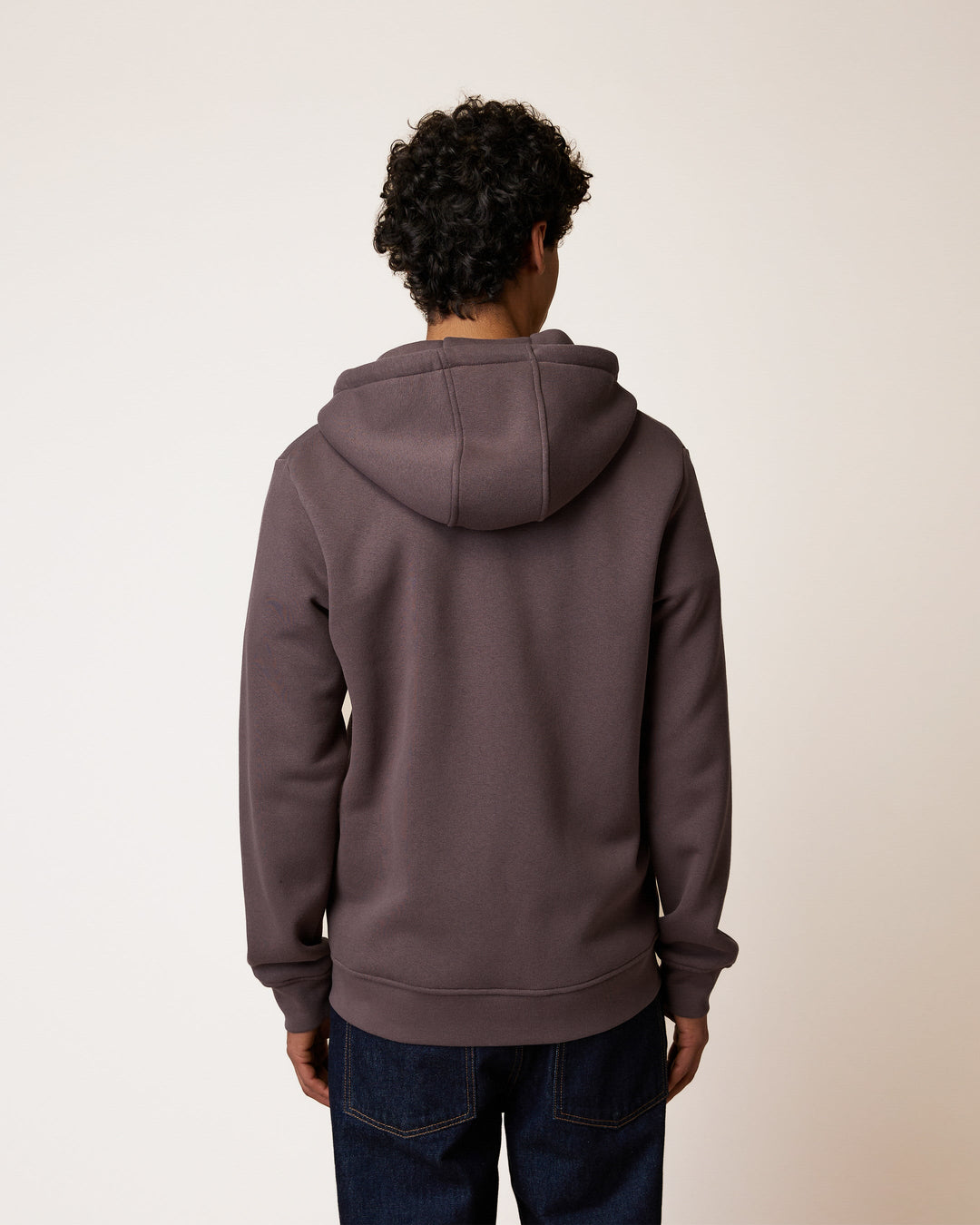 Kapuzen-Sweatjacke Mesnil Grauviolett von Faguo am Model