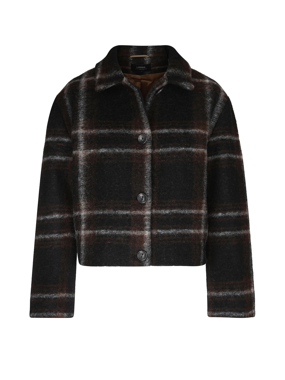 Karo Jacke Black/Brown Multicolor von Lanius – Vorderansicht
