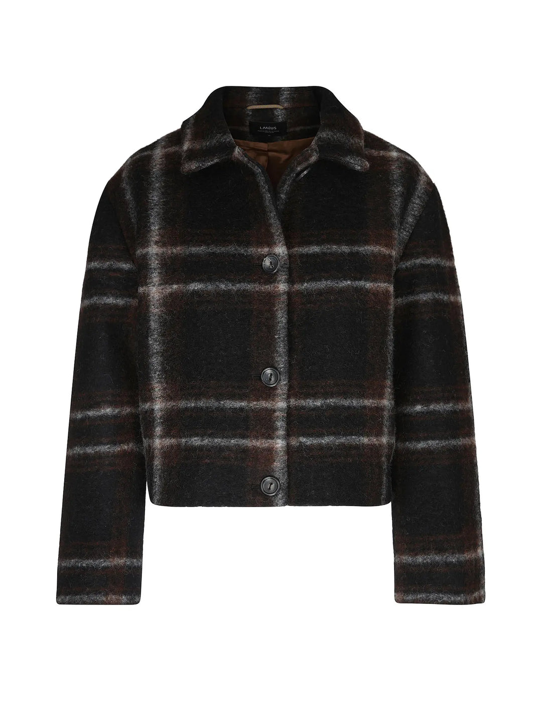 Karo Jacke Black/Brown Multicolor von Lanius – Vorderansicht