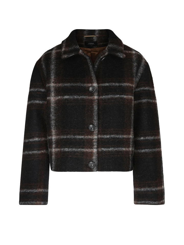 Karo Jacke Black/Brown Multicolor von Lanius – Vorderansicht