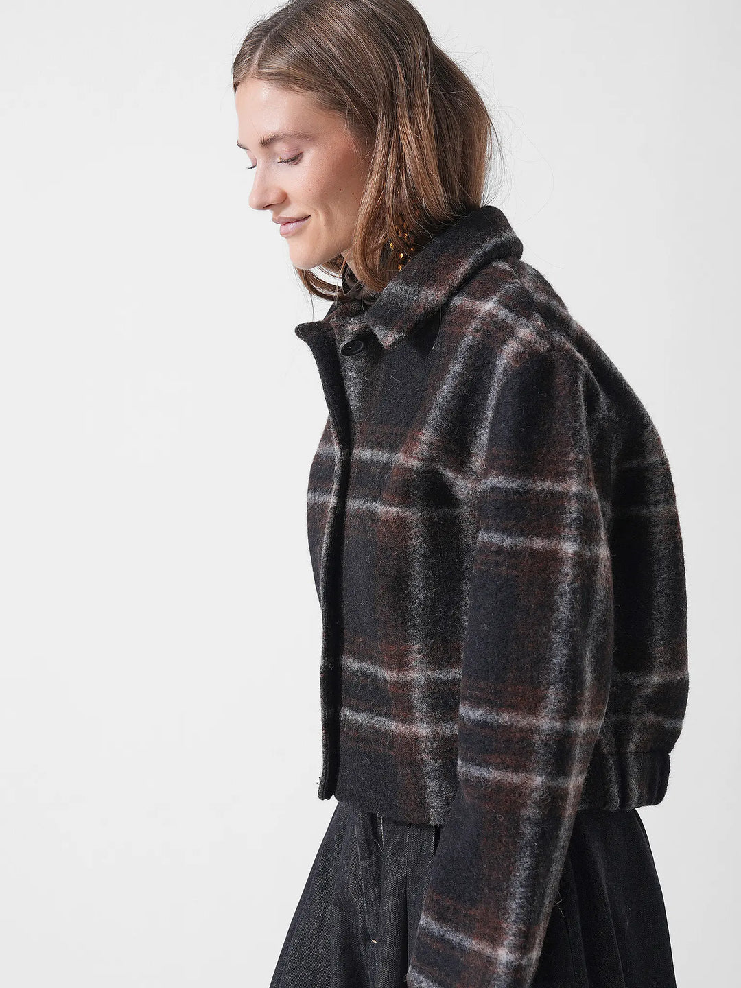 Karo Jacke Black/Brown Multicolor von Lanius – Seitenansicht
