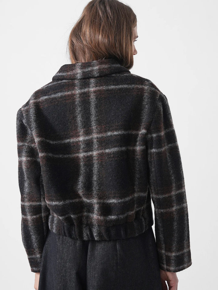 Karo Jacke Black/Brown Multicolor von Lanius – Rückenansicht Detail