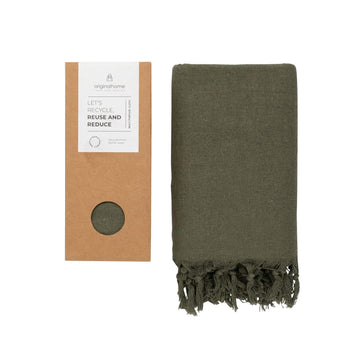 Originalhome Wohnaccessoires: grünes Plaid aus recyceltem Stoff