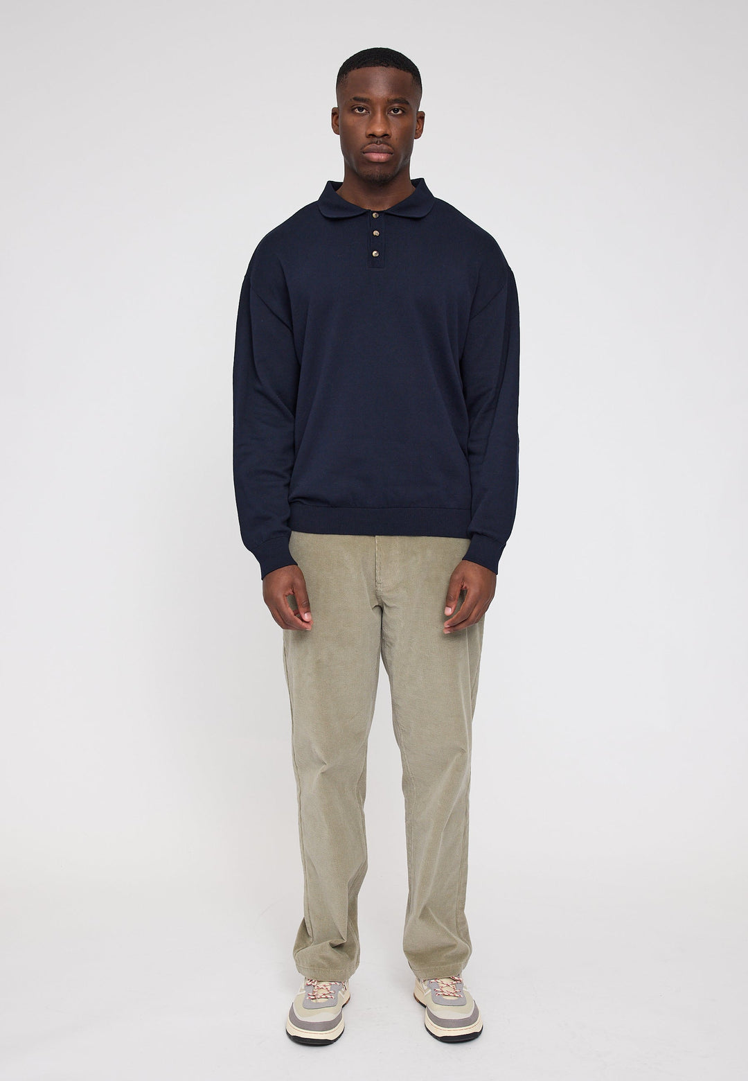 Knit Polo Jumper in Indigo von Mazine