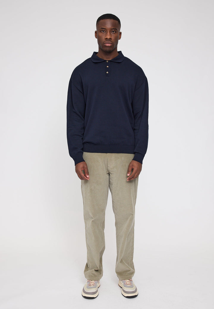 Knit Polo Jumper in Indigo von Mazine