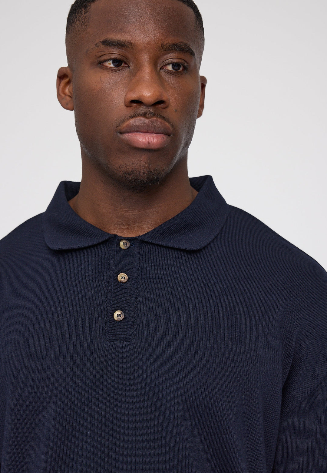 Knit Polo Jumper Indigo von Mazine, Detailansicht