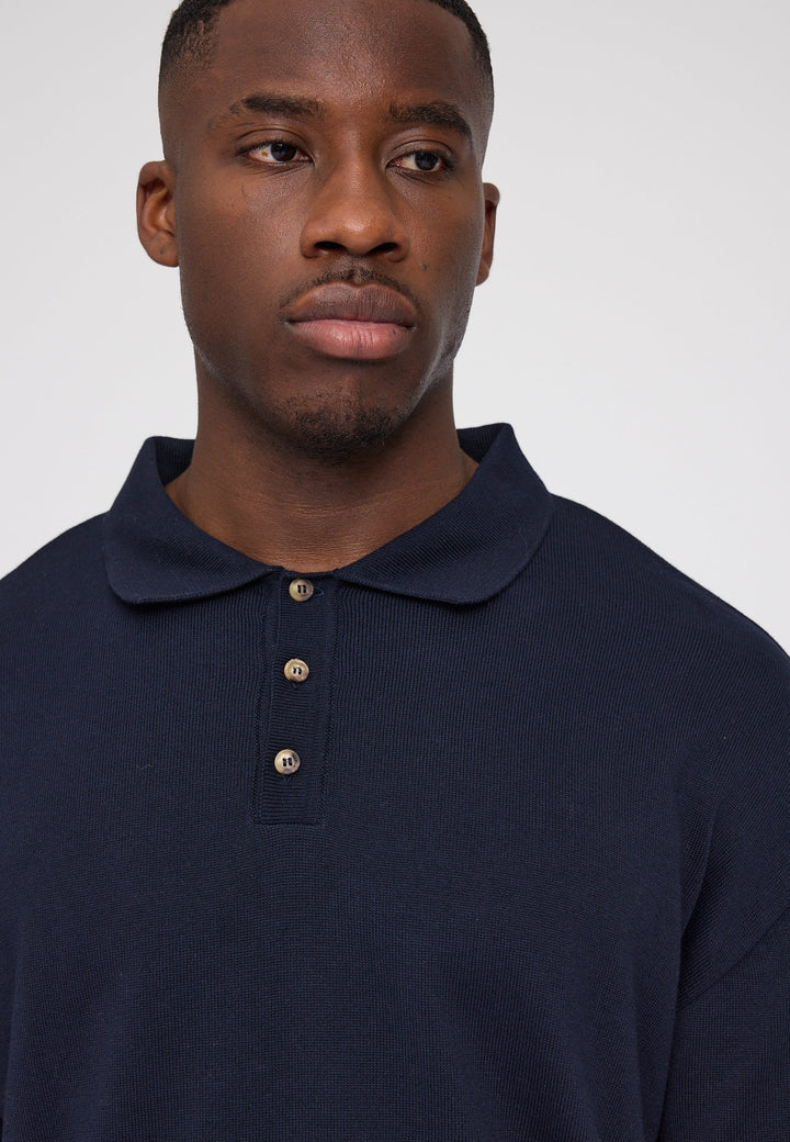 Knit Polo Jumper Indigo von Mazine, Detailansicht