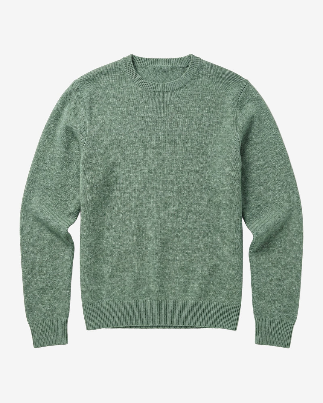 Lambswool Crew Neck Lily Pad von KnowledgeCotton Apparel, grüner Melange-Wollpullover