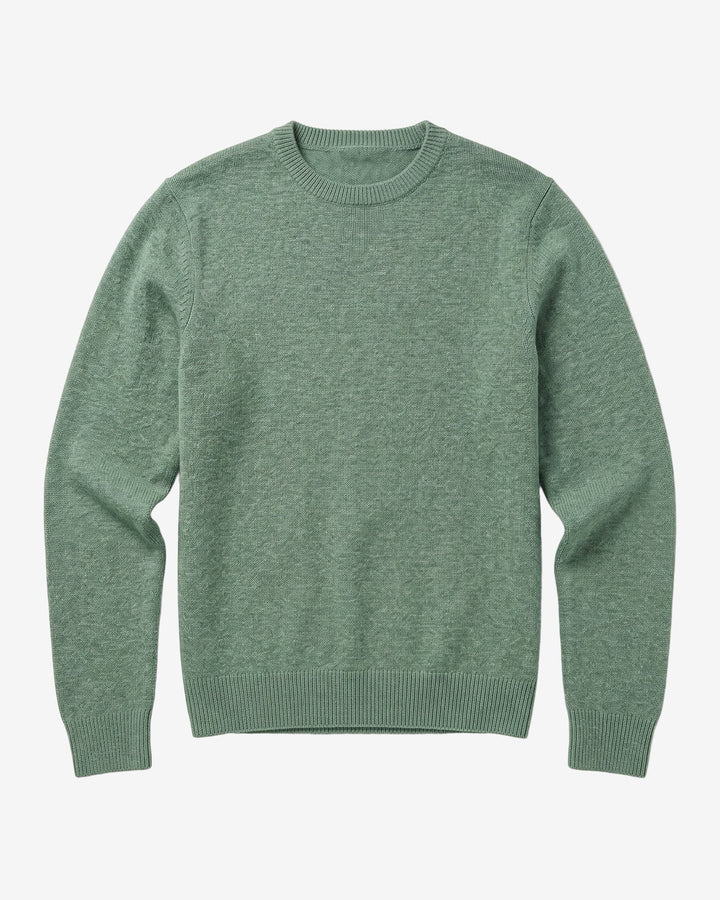 Lambswool Crew Neck Lily Pad von KnowledgeCotton Apparel, grüner Melange-Wollpullover