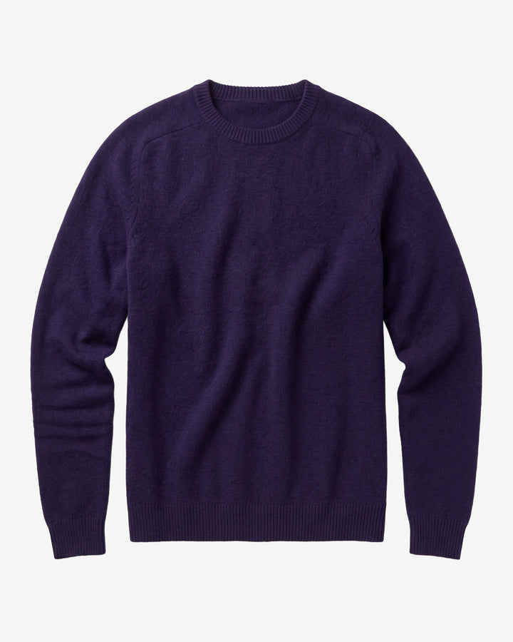 Lambswool Crew Neck Total Eclipse von KnowledgeCotton Apparel, dunkelblauer Wollpullover
