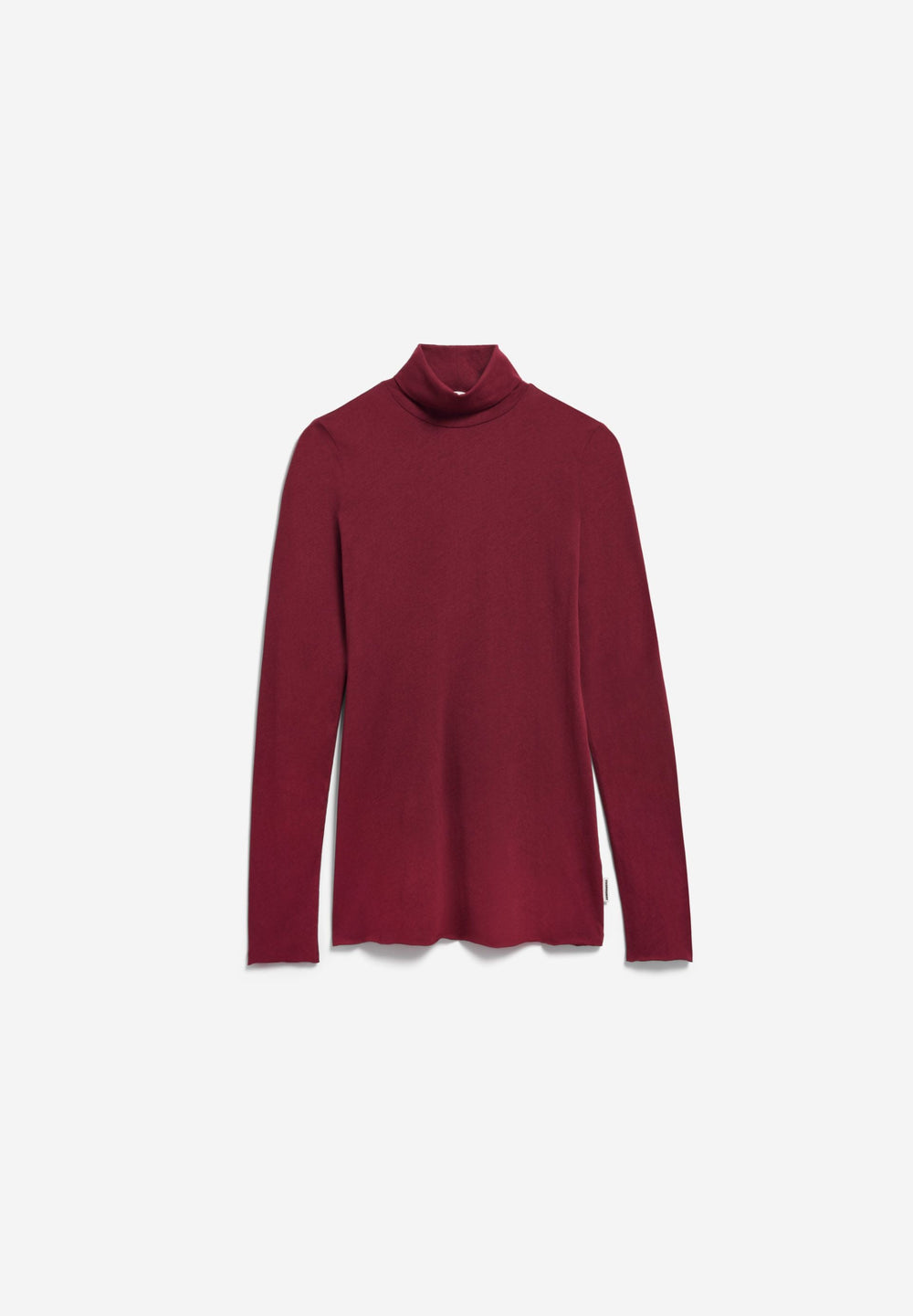 Langarmshirt GRAZILIANAA SOFT Rollkragen Velvet Red von Armedangels freigestellt