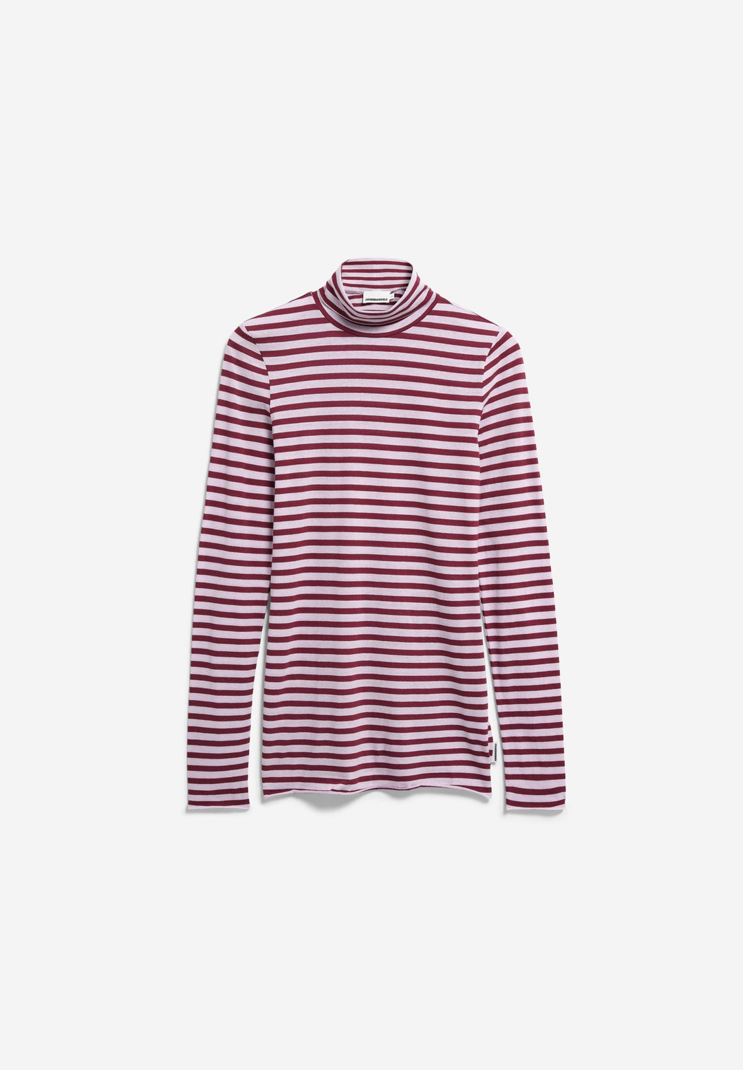 Langarmshirt GRAZILIANAA Stripe Moonlit Lilac-Velvet Red von Armedangels freigestellt