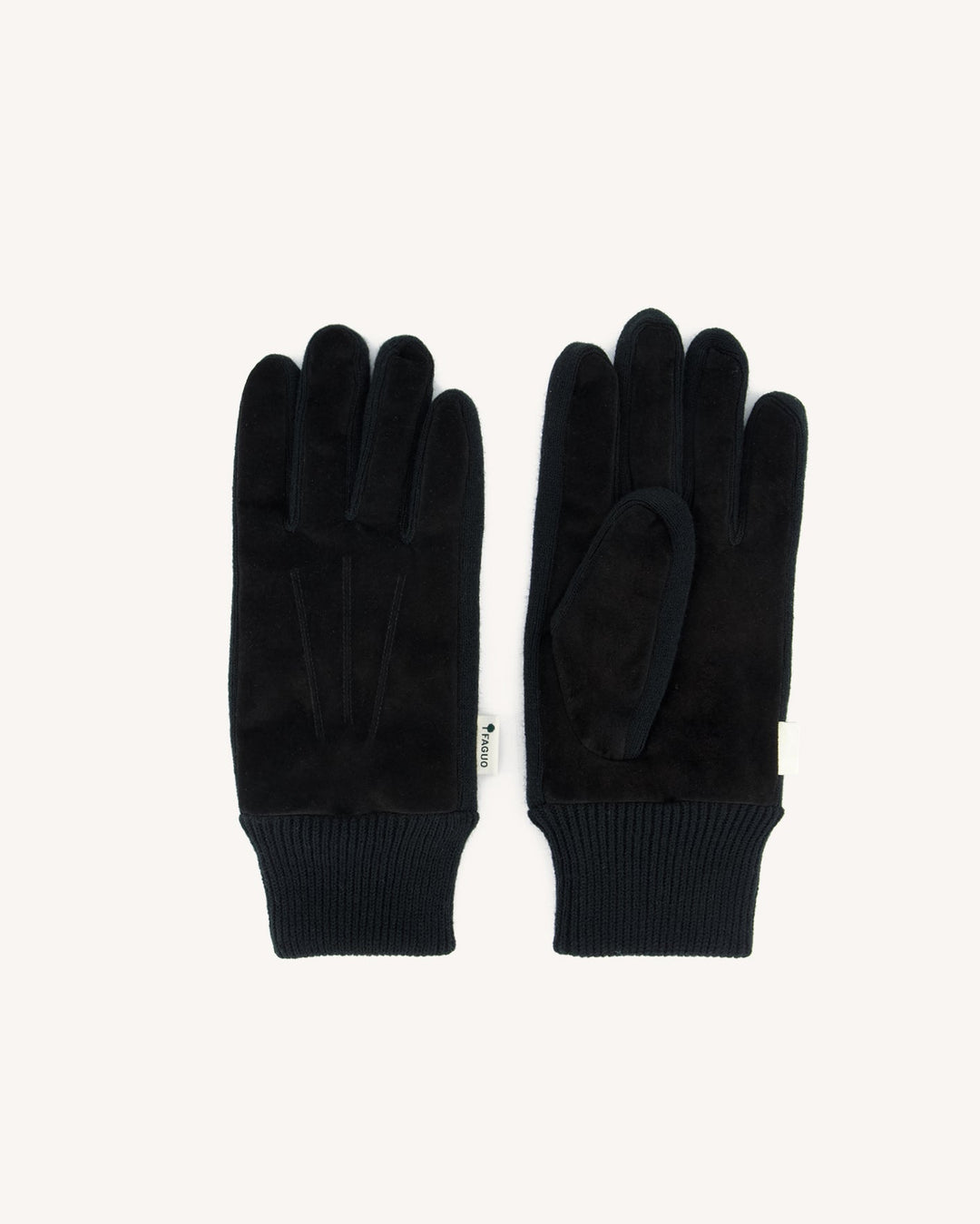 Lederhandschuhe Schwarz mit Wollfutter von Faguo