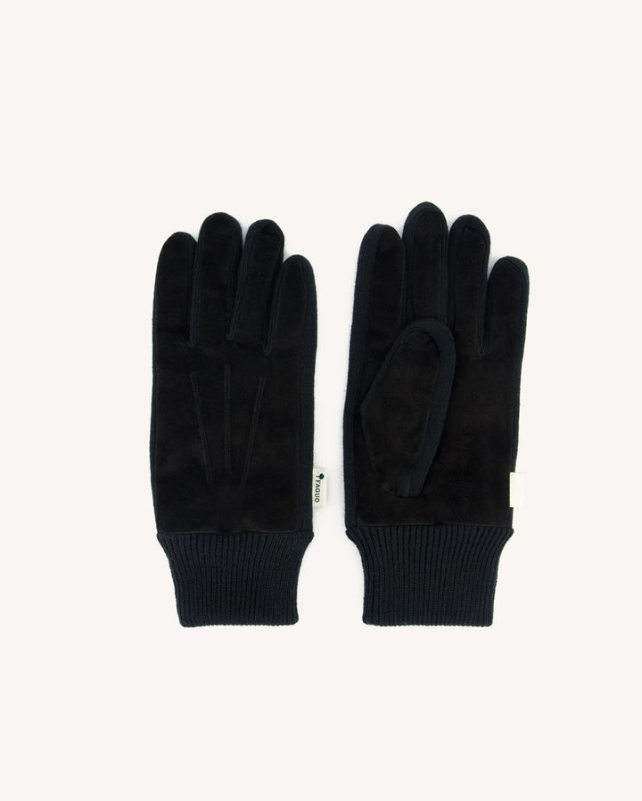 Lederhandschuhe Schwarz mit Wollfutter von Faguo