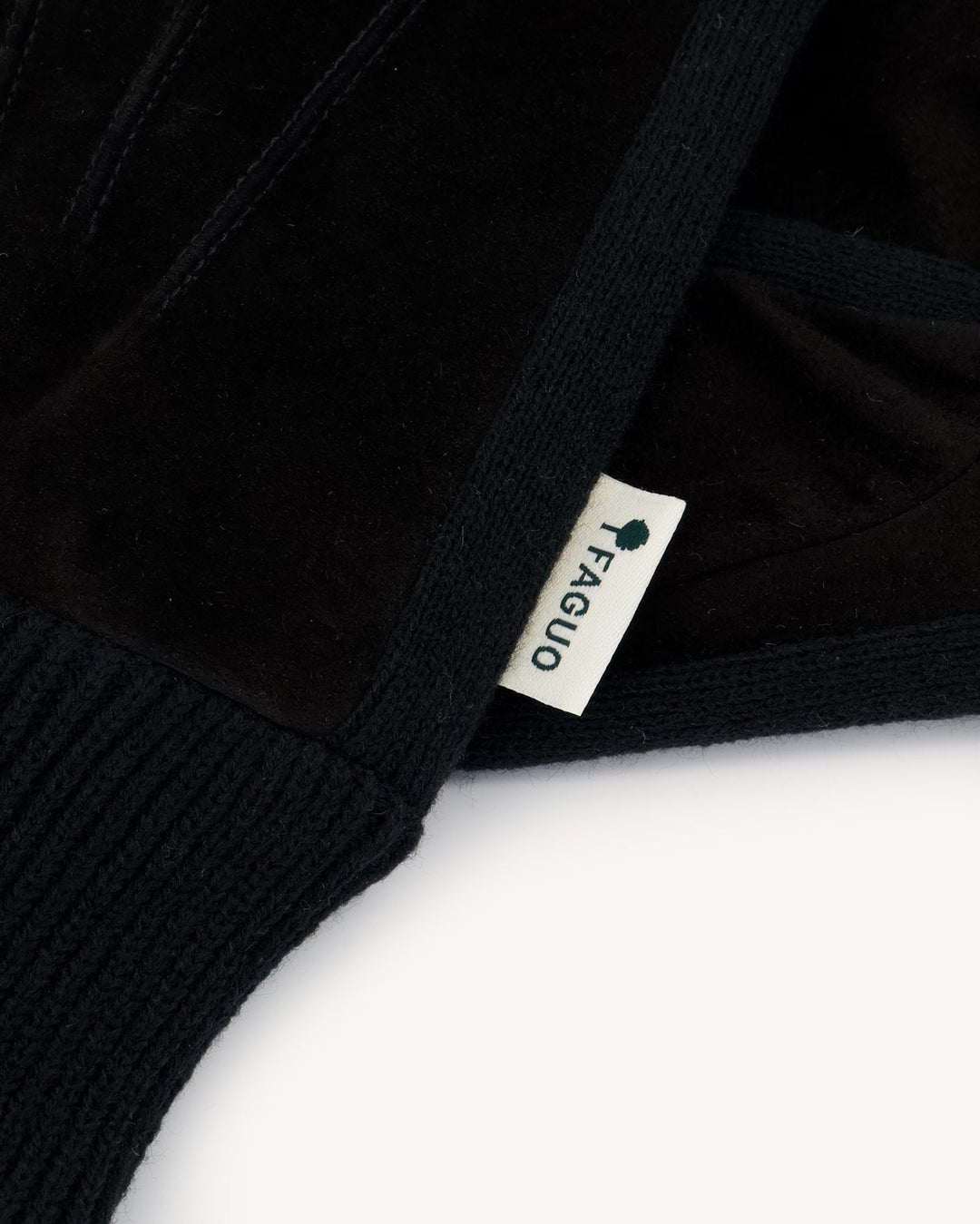 Lederhandschuhe Schwarz von Faguo Detail