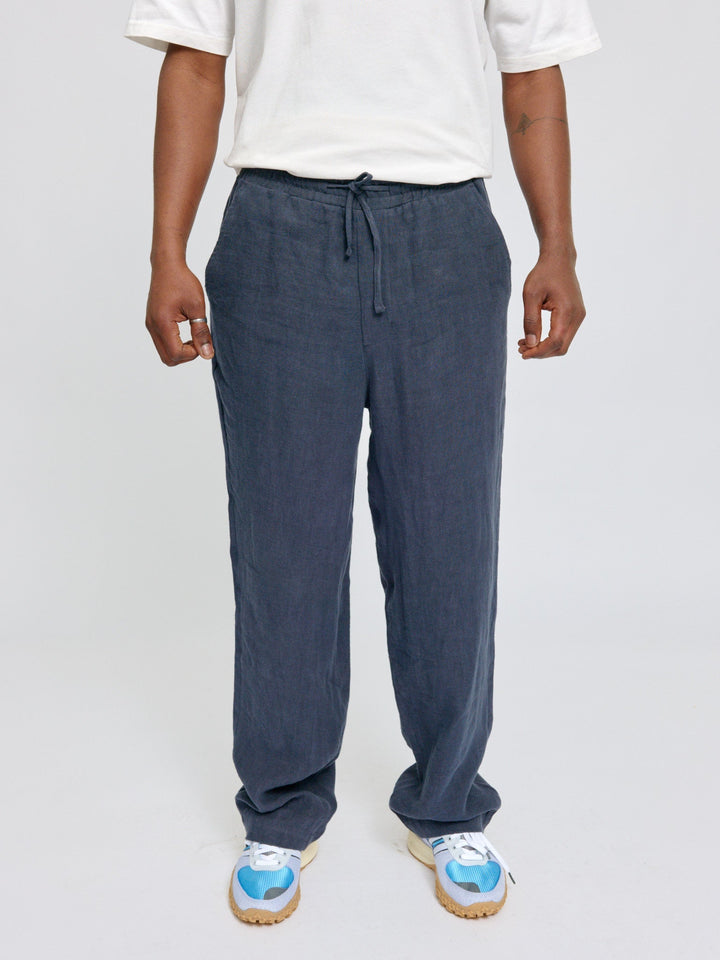 Leinenhose Pull-On Ink Blue von Mazine Vorderansicht